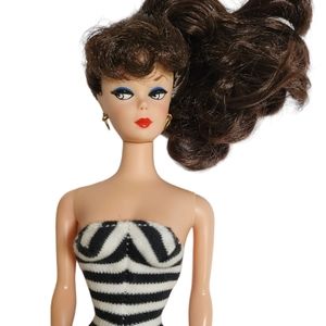 Vintage Mattel Brunette Barbie Doll 35th Anniversary 1959 Reproduction Swimsuit